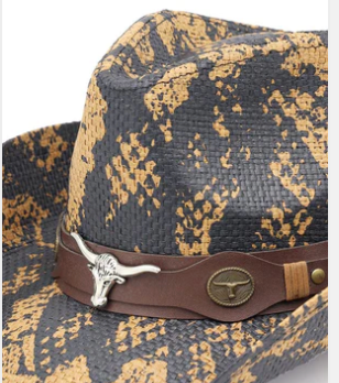 SIDEWINDER BROWN SNAKESKIN COWGIRL HAT