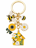 Bee Happy Garden Charm Keychain